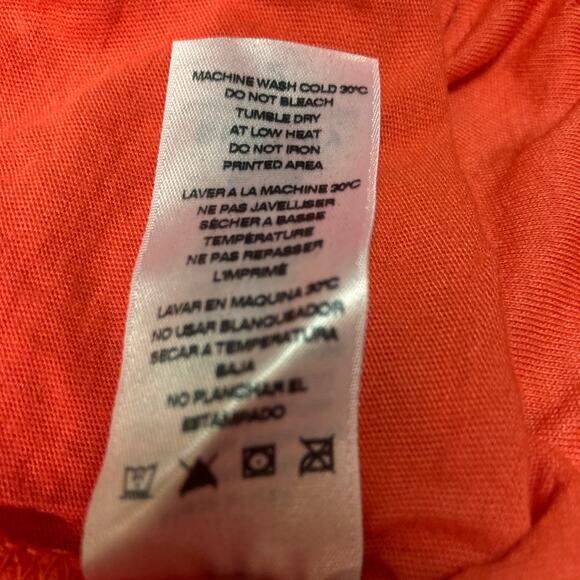 Sundry Womens Ruffle Shoulder Top Size 2/Medium Cherry Red NEW Long Sleeve Scoop - Picture 7 of 7